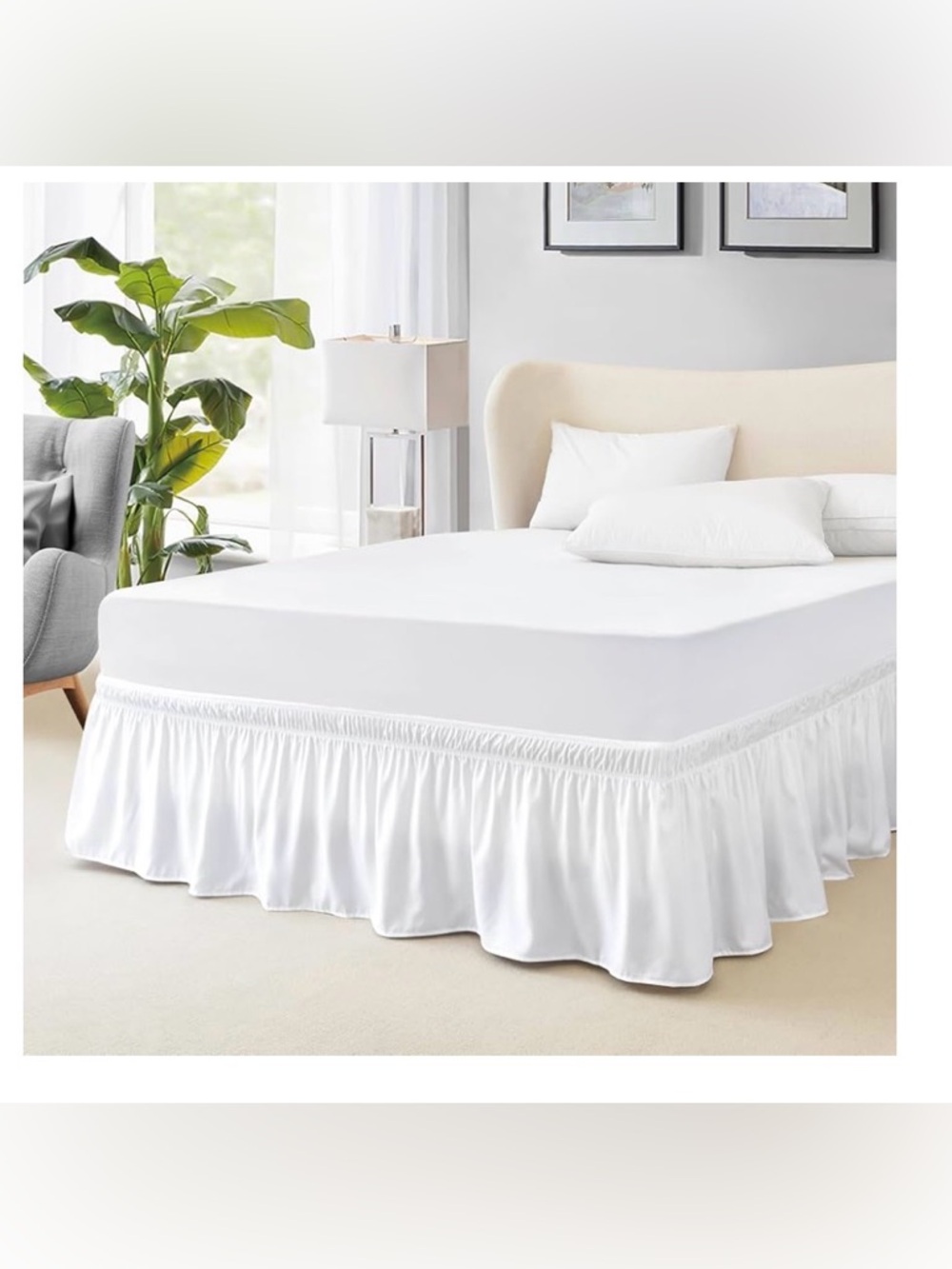 Topia White Ruffled Bed Skirt